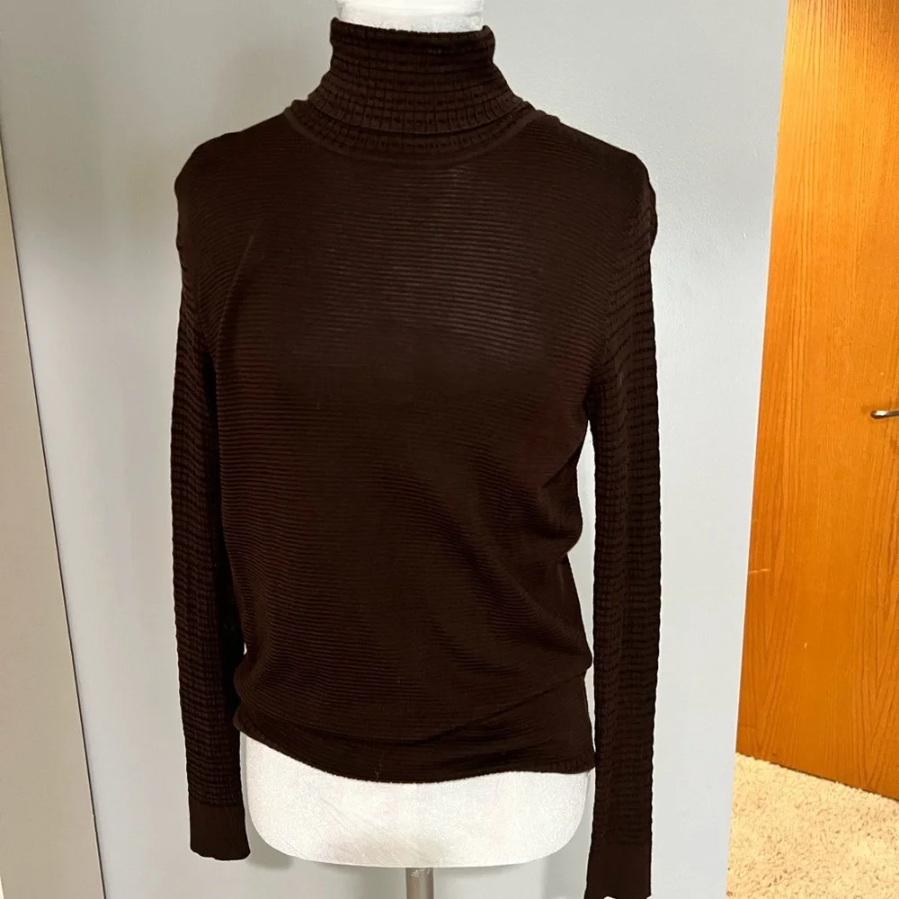 Etcetera brown fine knit turtleneck